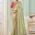 Pista green party wear tissue vicose saree with designer blouse fabric