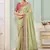 Pista green party wear tissue vicose saree with designer blouse fabric