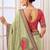 Pista green party wear tissue vicose saree with designer blouse fabric