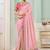 Pink party wear tissue vicose saree with designer blouse fabric
