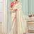 Cream party wear tissue vicose saree with designer blouse fabric