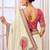 Cream party wear tissue vicose saree with designer blouse fabric