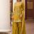 Yellow silk satin embroidered designer sharara suit