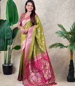 banarasi jaal zari woven silk blend saree