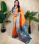banarasi jaal zari woven silk blend saree