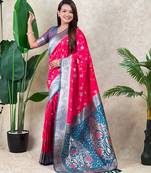 banarasi jaal zari woven silk blend saree