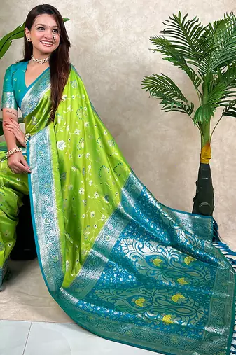 banarasi jaal zari woven silk blend saree