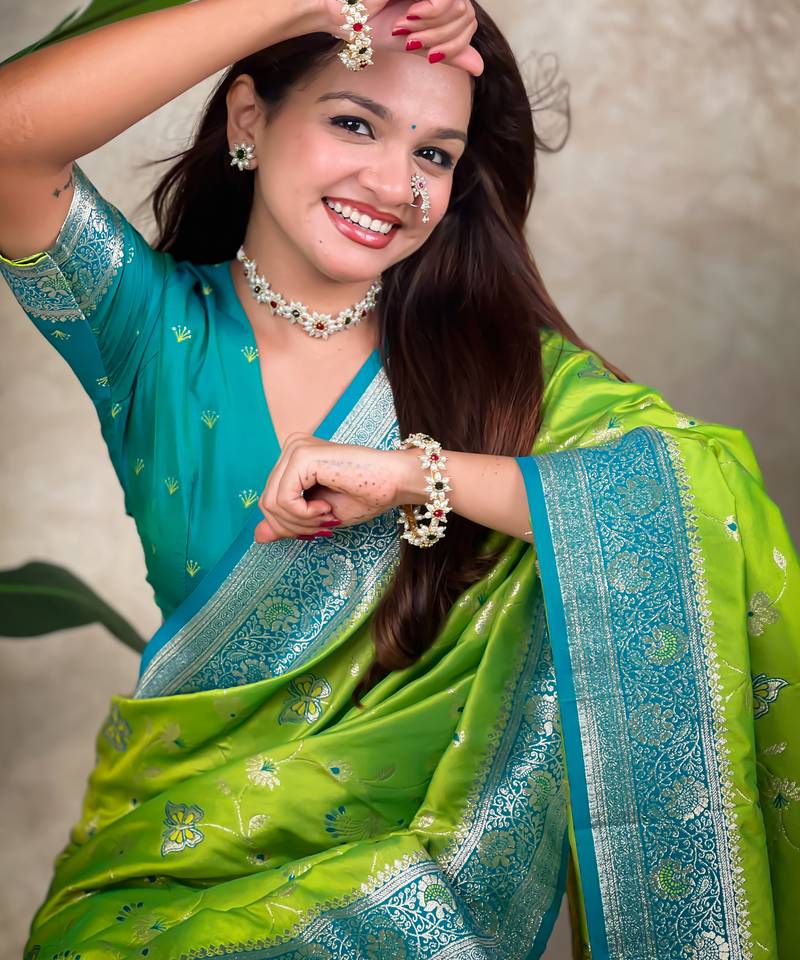 banarasi jaal zari woven silk blend saree