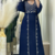 Royal Navy Blue Hand Embroidered Stitched Kaftan Dress – Elegant Party & Occasion Wear
