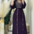 Luxury Wine Purple Hand Embroidered Georgette Kaftan – Elegant Party & Wedding Wear for Women