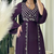 Luxury Wine Purple Hand Embroidered Georgette Kaftan – Elegant Party & Wedding Wear for Women