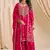 Pink chinon silk embroidered & daimond work Palazzo suit