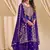 Violet chinon silk embroidered & daimond work Palazzo suit