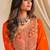 Orange chinon silk embroidered & daimond work plazzo suit