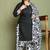 Black cotton blend printed ready to wear patiala salwar suit