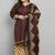 Brown cotton blend printed ready to wear patiala salwar suit