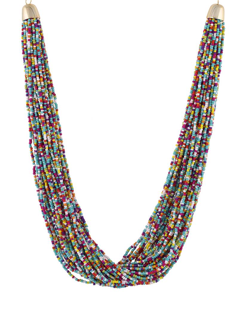 Smart and Stunning Multi Colour Fine Beads Neckpiece One Stop