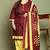 Maroon cotton blend printed ready to wear patiala salwar suit