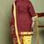 Maroon cotton blend printed ready to wear patiala salwar suit