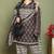 Brown cotton blend printed ready to wear patiala salwar suit