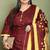 Maroon cotton blend printed ready to wear patiala salwar suit