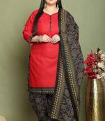 Maroon cotton blend printed ready to wear patiala salwar suit