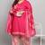 Pink cotton blend printed ready to wear patiala salwar suit