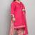 Pink cotton blend printed ready to wear patiala salwar suit