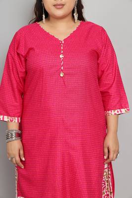 Pink cotton blend printed ready to wear patiala salwar suit 4