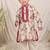 Beige floral printed chanderi kurta set