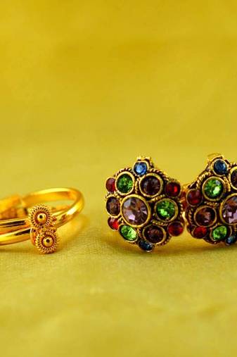 Gold And Silver Platted Toe Ring