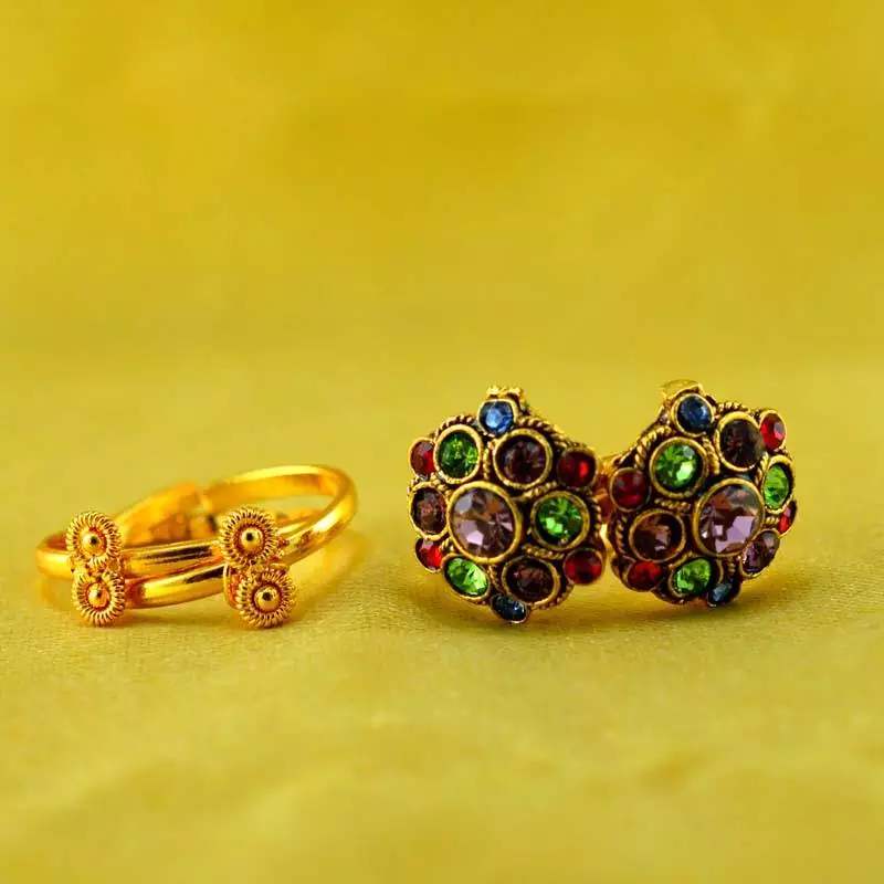 Gold And Silver Platted Toe Ring