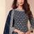 designer blooming chinon based blue gharara suit for women