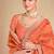 beautiful orange jacquard anarkali suit for women festival wear