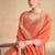 beautiful orange jacquard anarkali suit for women festival wear