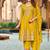 all new yellow peplum style suit for women wedding wear