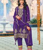 purple peplum style suit for women wedding wear-Full Stitched free size
