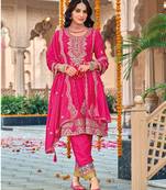 pink peplum style suit for women wedding wear-Full Stitched free size