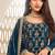 designer jacquard blue palazzo suit for women ethnic wear
