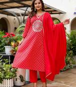 Cotton zari   kurti-pant-dupatta  set