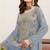 Lavender embroidered faux georgette semi stitched salwar suit