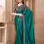 sea green satin silk blend sequince & resham work tussar silk blend designer blouse party wear saree 