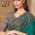 sea green satin silk blend sequince & resham work tussar silk blend designer blouse party wear saree 