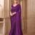 purple satin silk blend georegtte sequince & resham work tussar silk blend designer blouse party wear saree 
