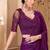 purple satin silk blend georegtte sequince & resham work tussar silk blend designer blouse party wear saree 