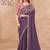 plum satin silk blend sequince & resham work satin silk blend designer blouse party wear saree