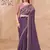 plum satin silk blend sequince & resham work satin silk blend designer blouse party wear saree