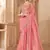 peach  tissue oraganza sequince & resham work satin silk blend designer blouse party wear saree