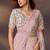 baby pink satin silk blend dual sequins embroidery, mirror, pearl handwork with designer blouse & belt party wear saree