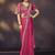pink satin silk blend pure handwork, khatli work with designer blouse, belt ready to wear saree